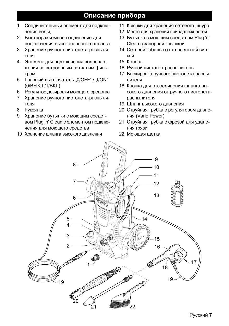 Керхер инструкция по сборке Описание прибора Инструкция по эксплуатации Karcher K 5-675 Football Edition Стр