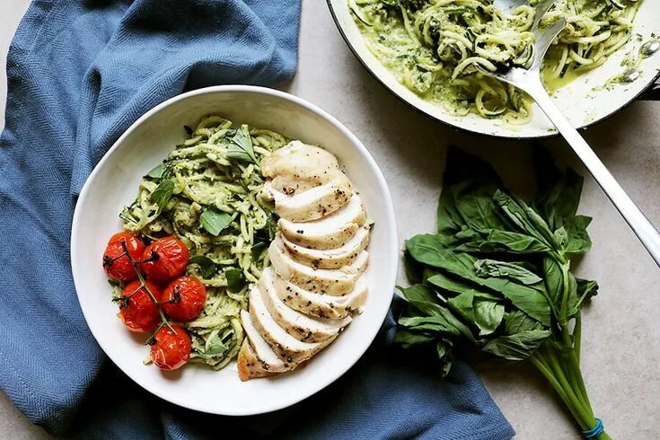 Кето блюда фото Keto Pesto Chicken Pasta - Ruled Me Recipe Pesto pasta recipes chicken, Keto rec