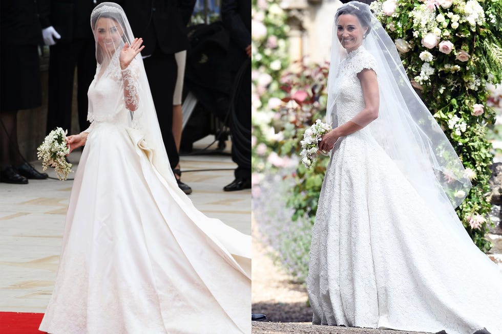 Кейт свадьба фото Pippa Middleton channels Kate's lace wedding dress