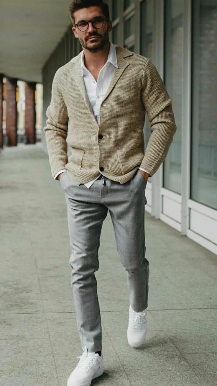 Кэжуал стиль в одежде мужской фото Пиджак из трикотажа Mens business casual outfits, Sweater outfits men, Mens casu