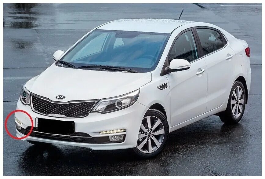 Киа 2015 фото ПТФ передняя правая (с ДХО) Kia Rio 2015, 2016 - купить по выгодной цене на Янде