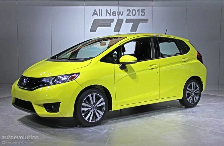 Киа фит фото Bright Yellow Honda Fit Jazz at Auto Show