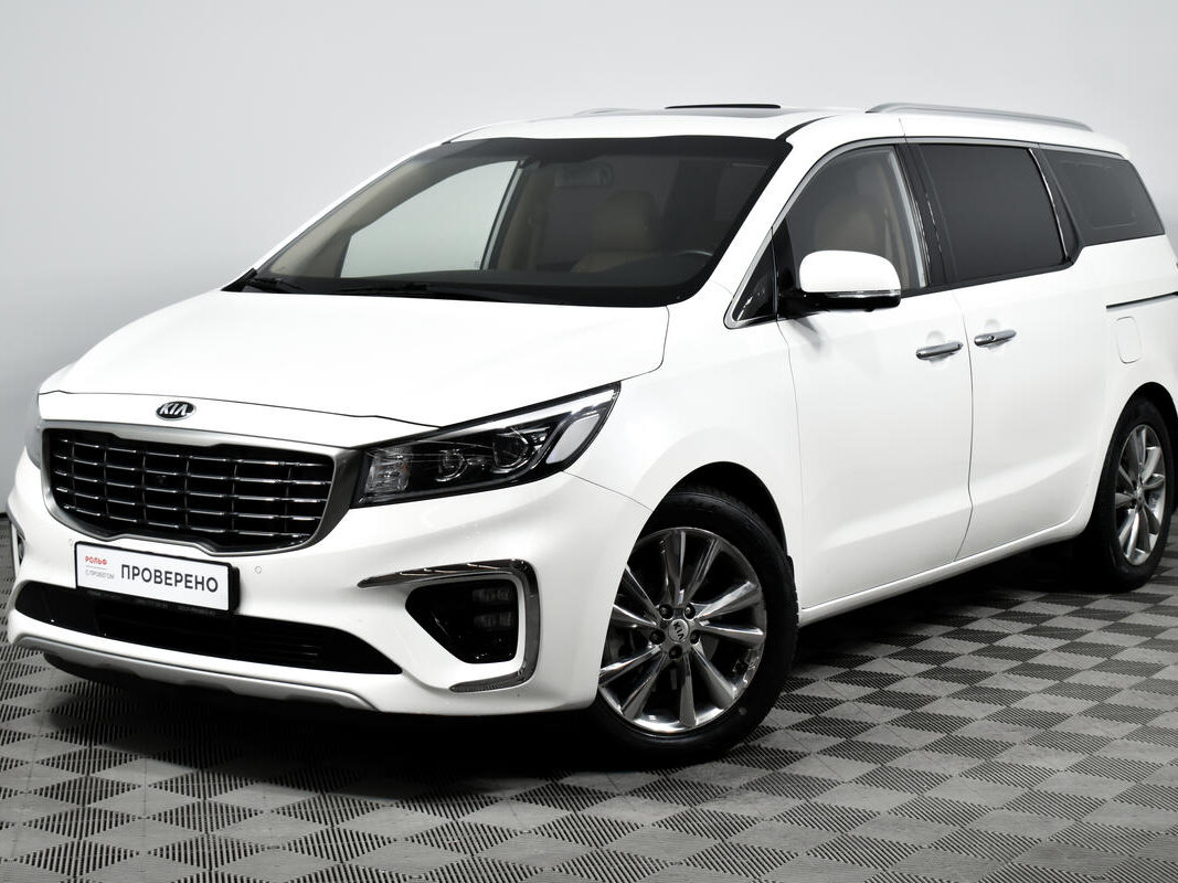 Киа карнивал 2018 фото Купить б/у Kia Carnival III 2.2d AT (202 л.с.) дизель автомат в Москве: белый Ки