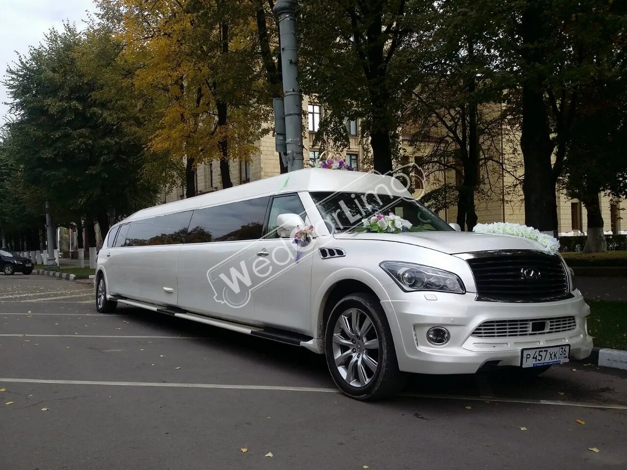 Киа лимузин фото INFINITI QX56 II "White Prince" аренда в Воронеже с водителем