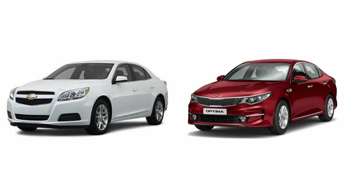 Киа малибу фото Порівнюємо Chevrolet Malibu 2011 і KIA Optima 2016