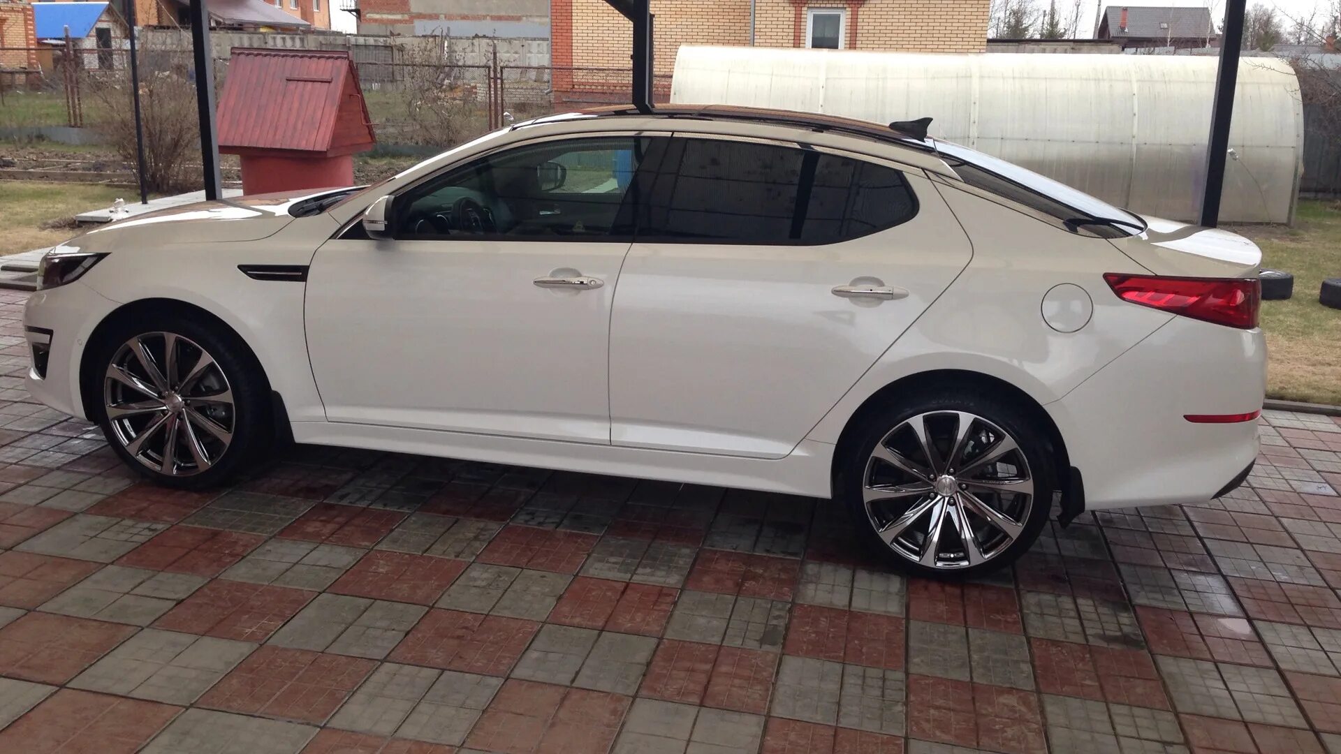 Киа оптима диски фото KIA Optima (3G) 2.4 бензиновый 2014 White Angel R20 на DRIVE2