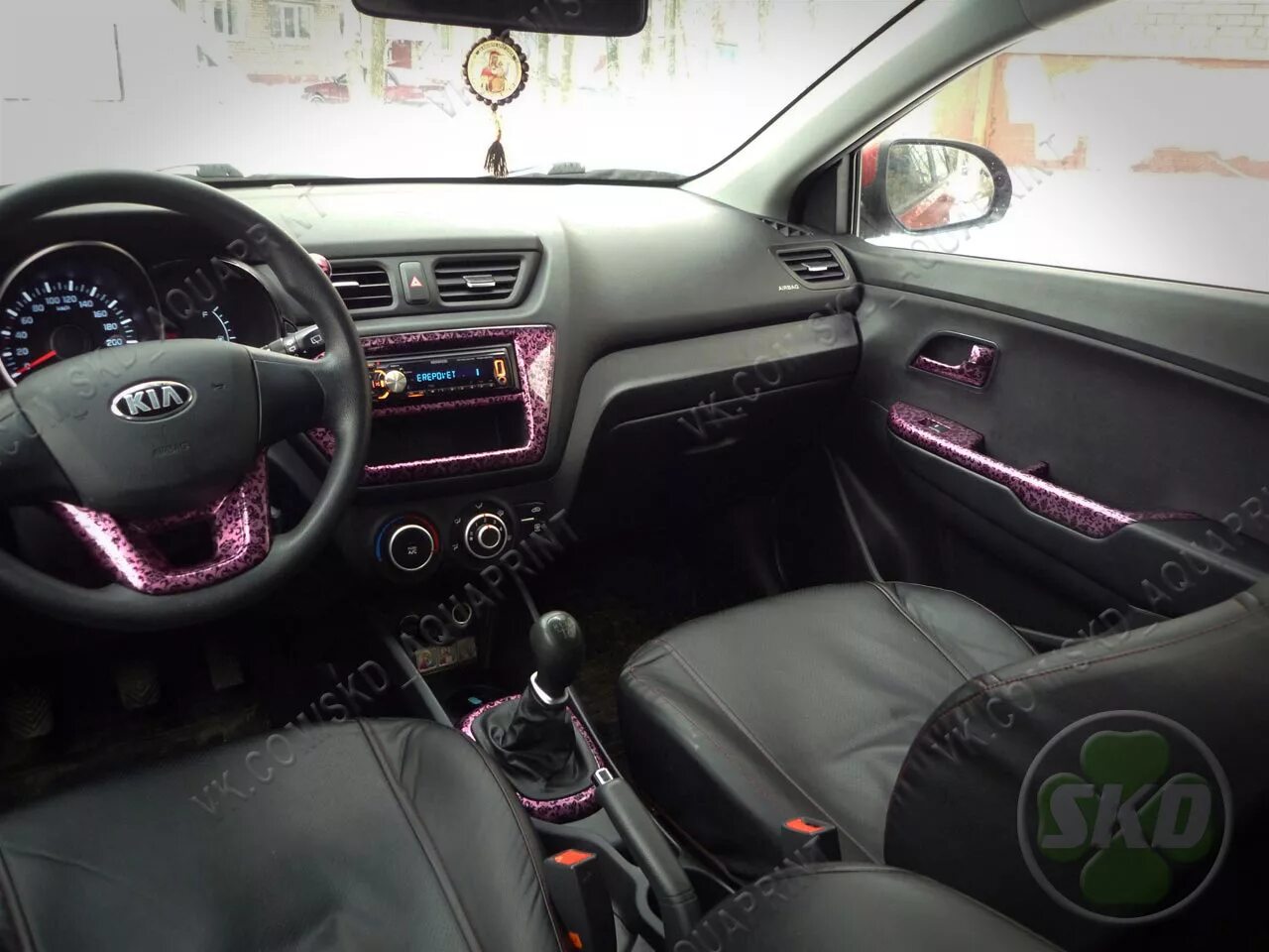 Киа рио 3 рестайлинг тюнинг салона Аквапринт салона Kia Rio 3. Дамский вариант. - SKD на DRIVE2