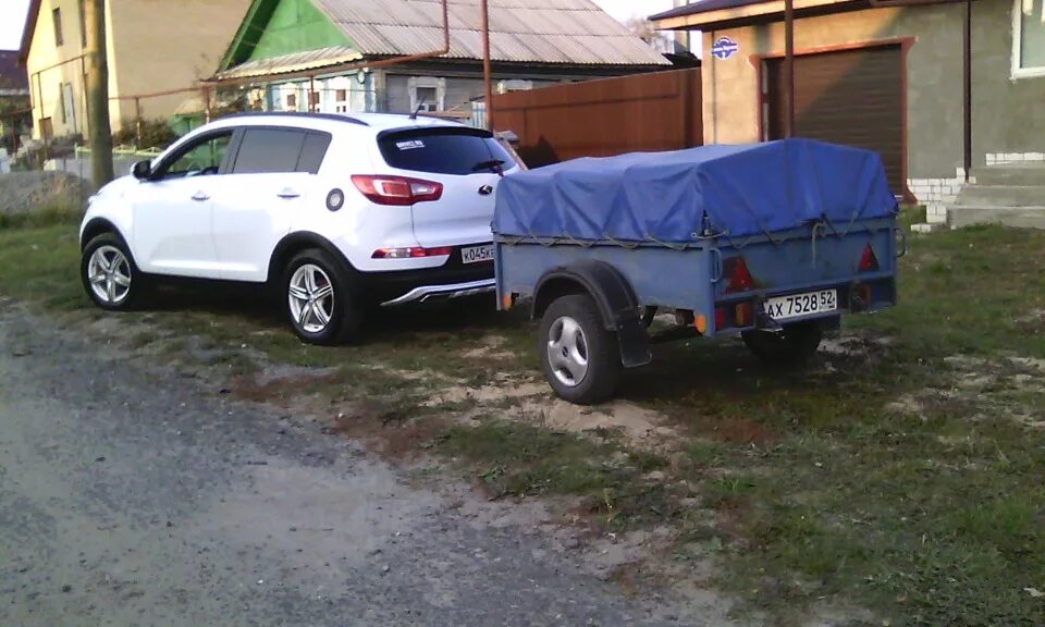 Киа рио 3 с прицепом фото Машинка с прицепом. - KIA Sportage (3G), 2 л, 2012 года фотография DRIVE2