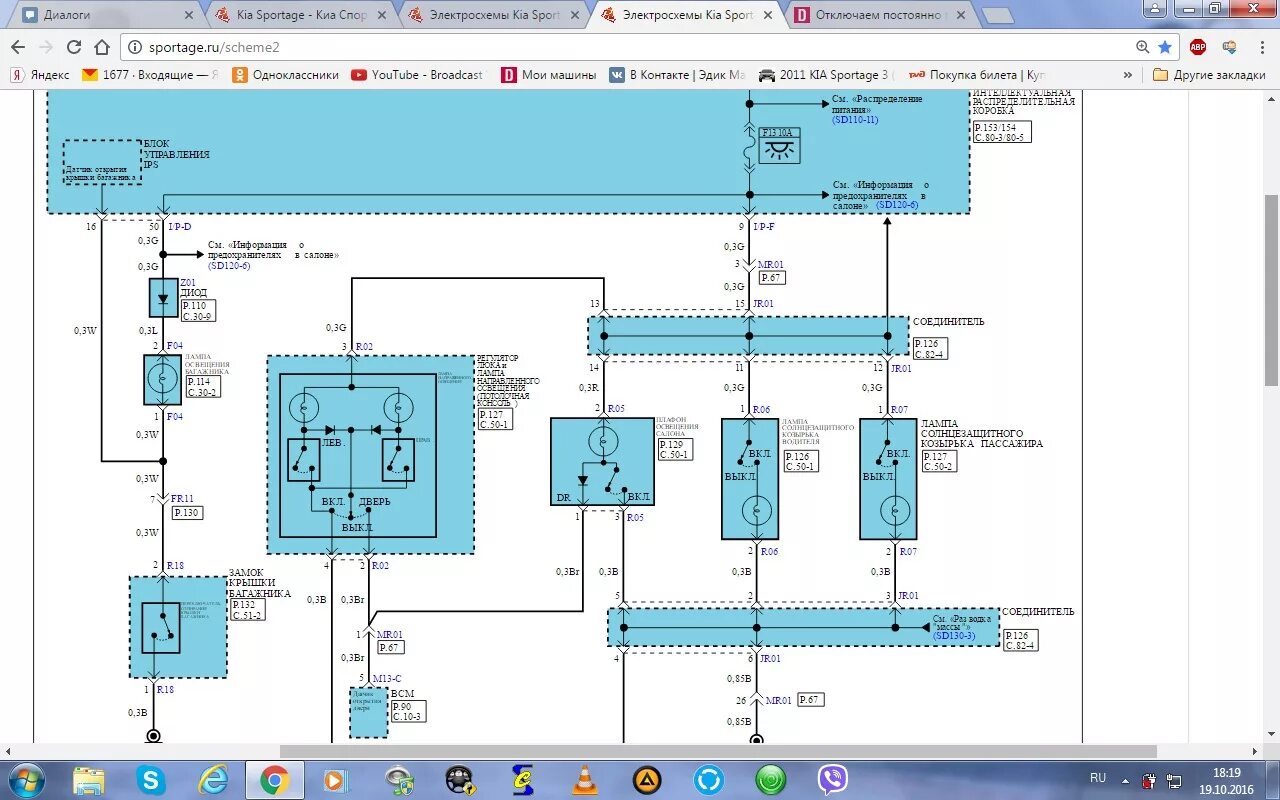 Киа спортаж 2 электрическая схема работы вентилятора свет в багажнике - KIA Sportage (3G), 2 л, 2011 года поломка DRIVE2