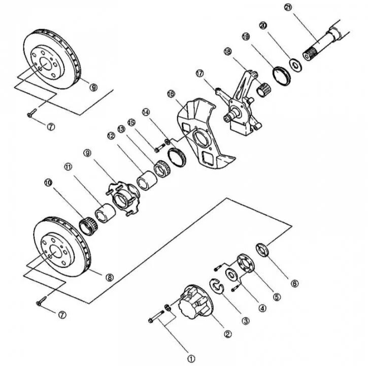 Киа спортейдж ремонт своими руками Removal, maintenance and installation of components of the front and rear axle a