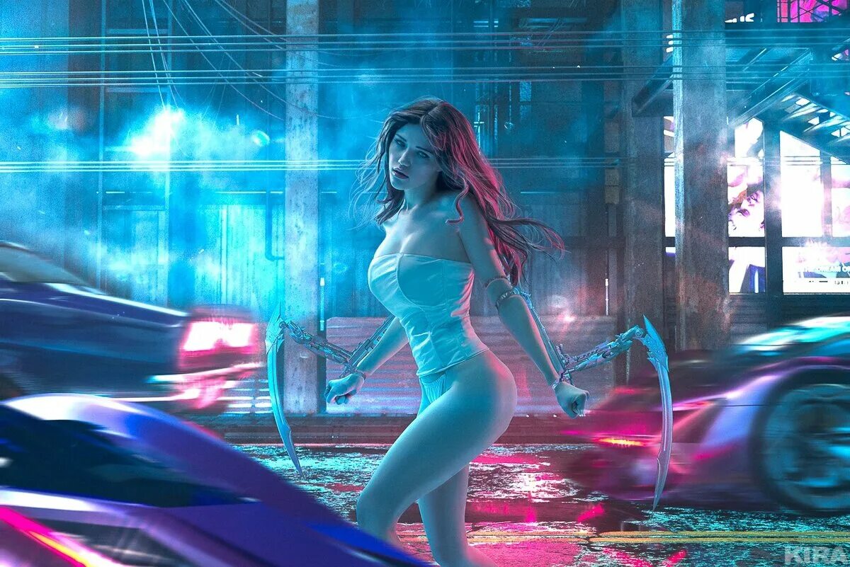 Киберпанк 2077 фото из игры Не забыли киберпсихопатку из трейлера Cyberpunk 2077? Ее детально закосплеили Ки