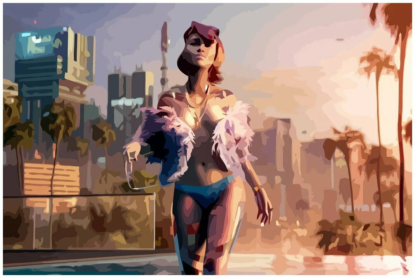 Киберпанк 2077 фото из игры Картина по номерам на холсте киберпанк cyberpunk 2077 городской пейзаж будущего 