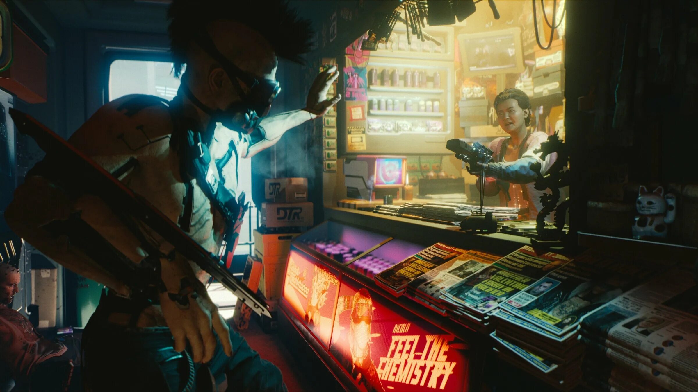 Киберпанк фото из игры Cyberpunk 2077 - виды оружия в игре