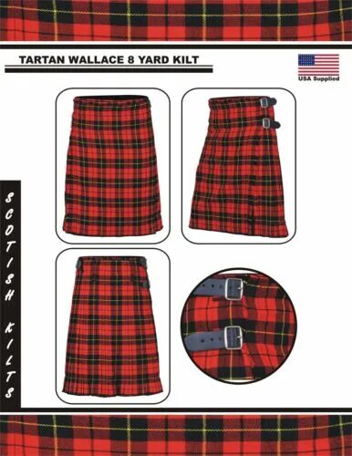 Килт женский выкройка Men Traditional Scottish Tartan 8 Yard Kilt Highland Casual Kilt multiple colors