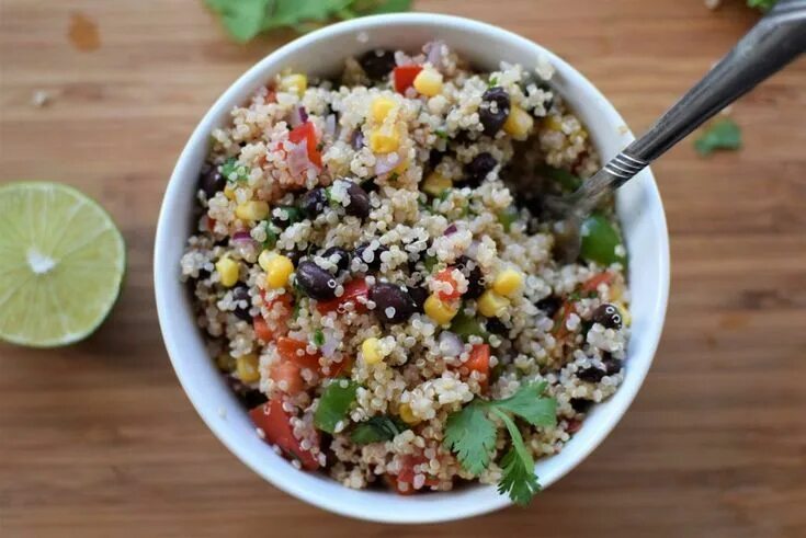 Киноа рецепты приготовления с фото mexican quinoa salad - Emily Happy Healthy Recipe Mexican quinoa salad, Vegan qu