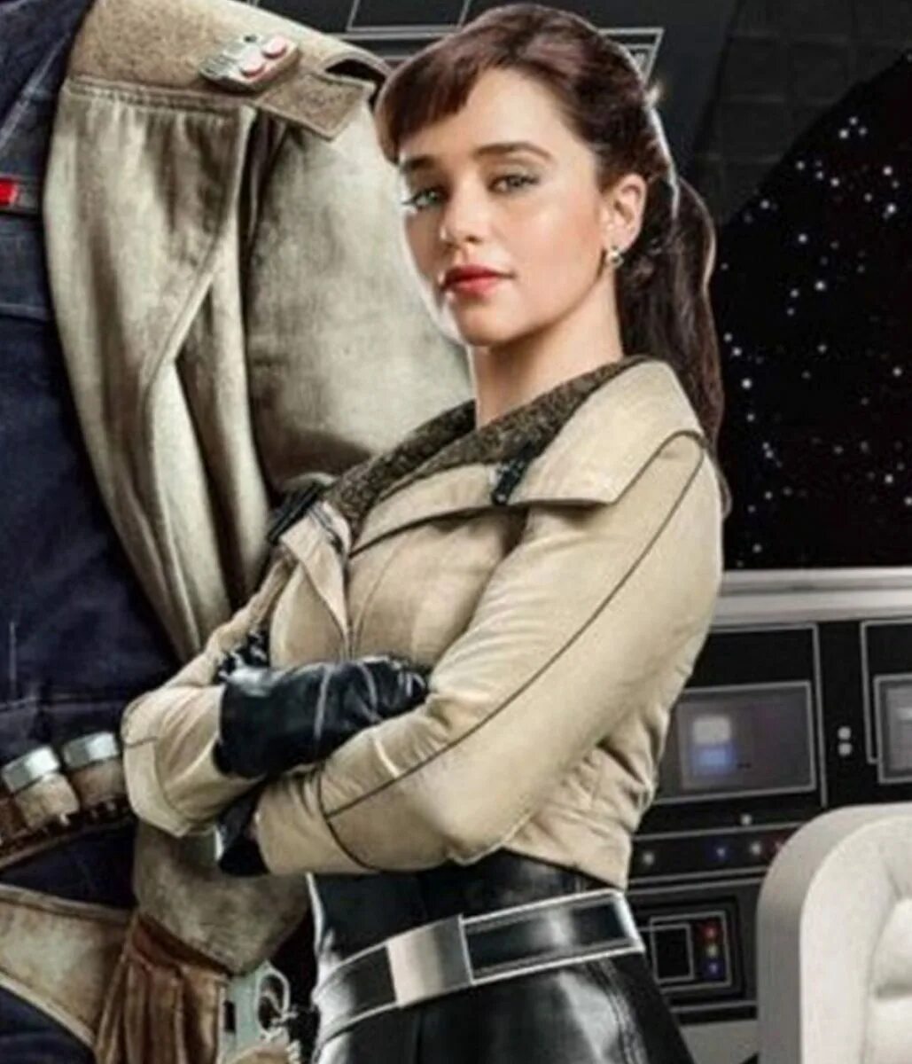 Кира звездные войны фото Solo A Star Wars Story Qi'ra Jacket Emilia Clarke Shearling Jacket - Jackets Mas