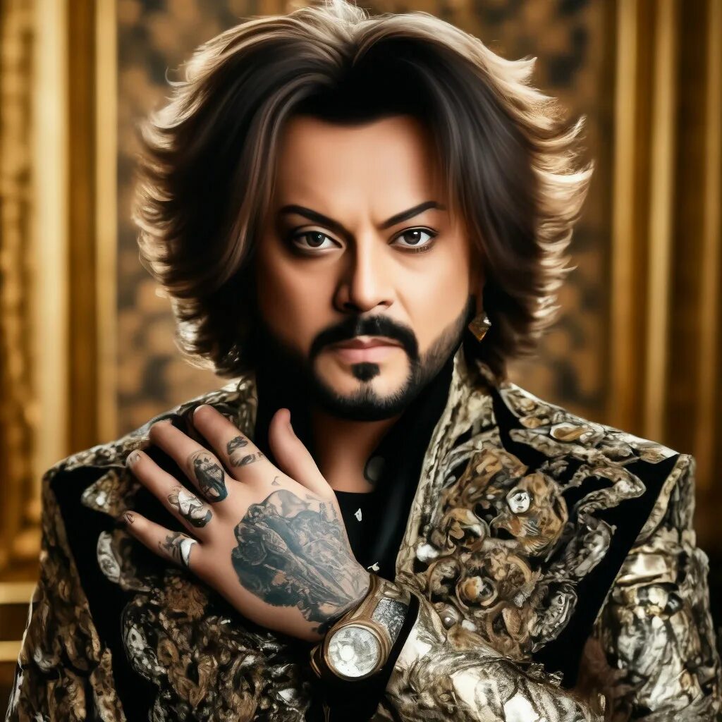 Киркоров сейчас фото тату "Philip Kirkorov in tattoos" - image created in Shedevrum