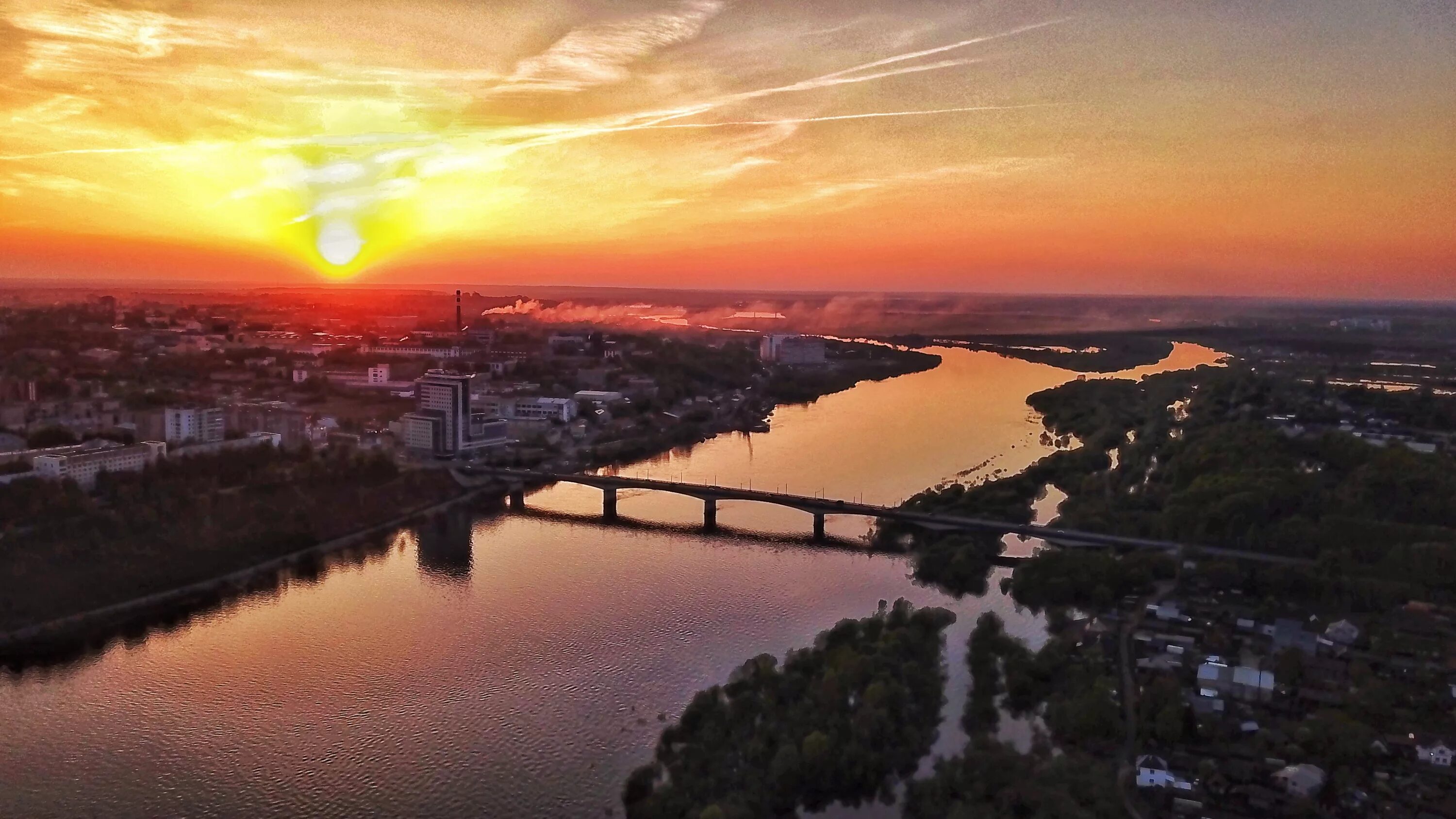 Киров вятские фото Закат над Вяткой - Фото с высоты птичьего полета, съемка с квадрокоптера - Pilot