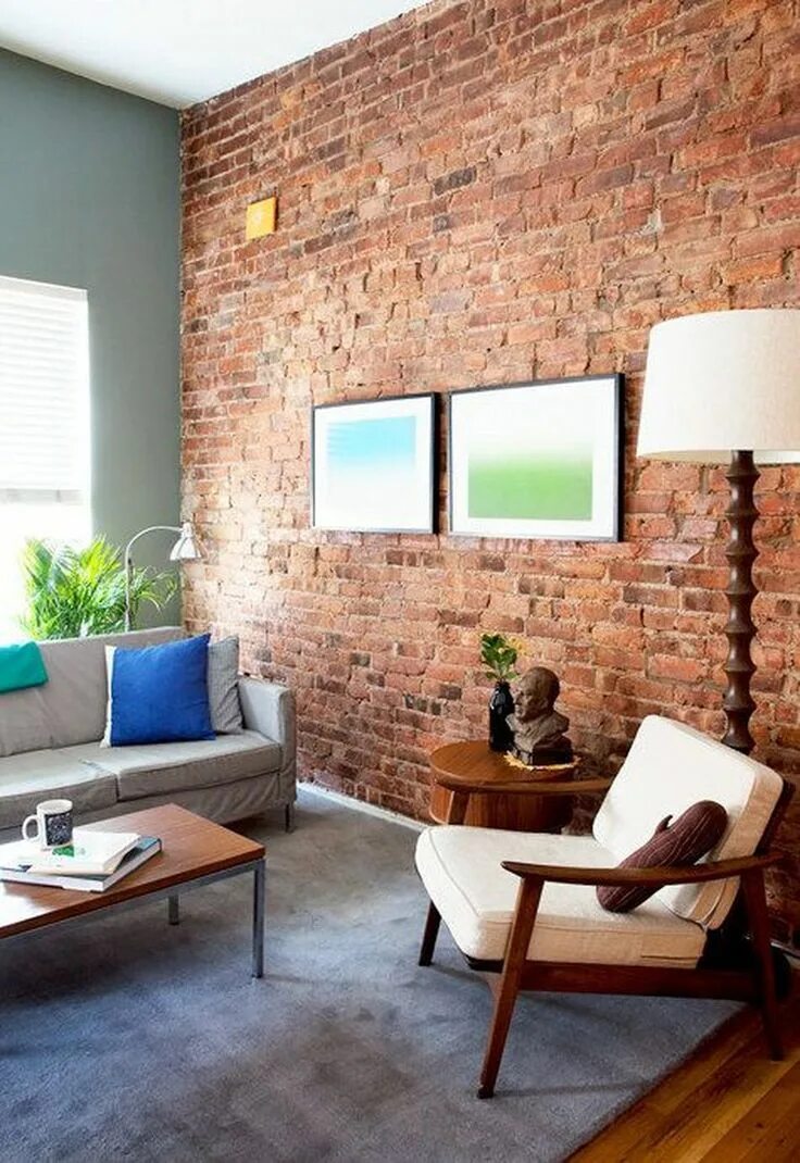 Кирпич стена декор фото Cool 48 Ispiring Rustic Elegant Exposed Brick Wall Ideas Living Room. More at ht