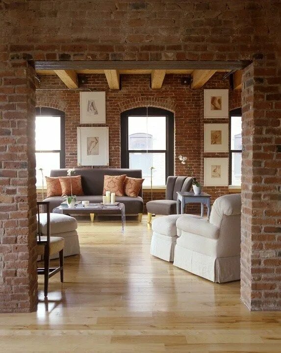 Кирпич в интерьере дома 30 Brick Wall Ideas to Enhance Your Living Room Interior Brick living room, Rust