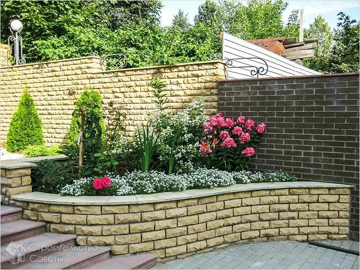 Кирпич в ландшафтном дизайне Из кирпича Retaining wall design, Diy backyard landscaping, Backyard landscaping