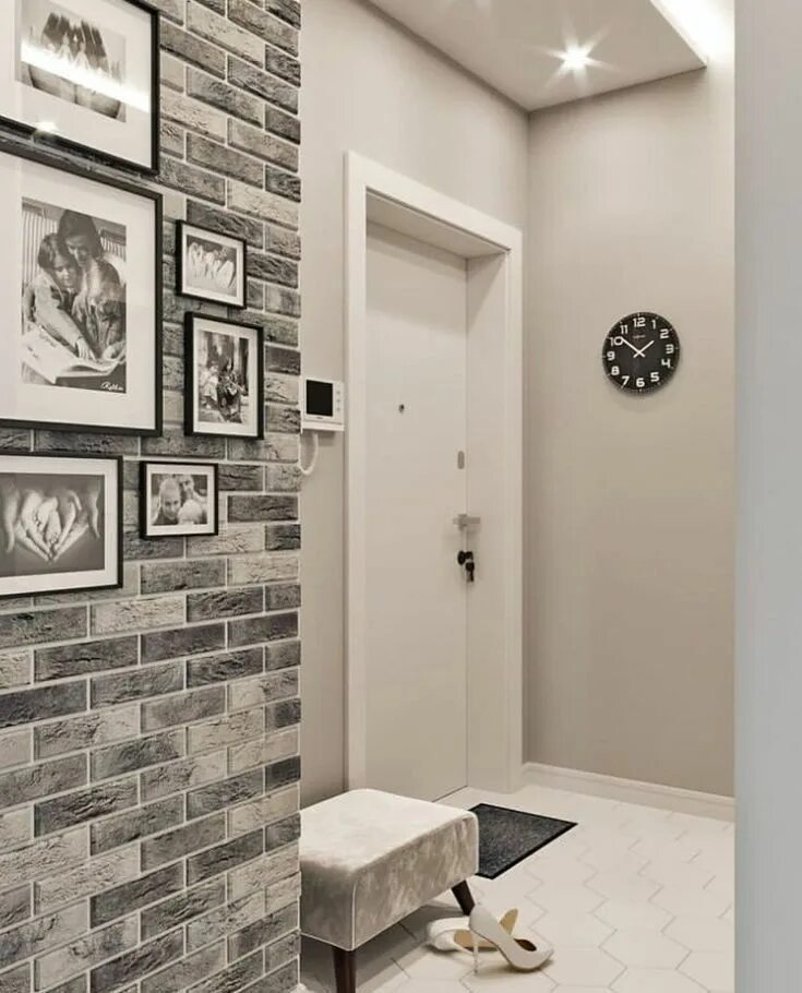 Кирпич в отделке интерьера прихожей фото Pin by Константин Репин on Коридор Small house design, Industrial style living r