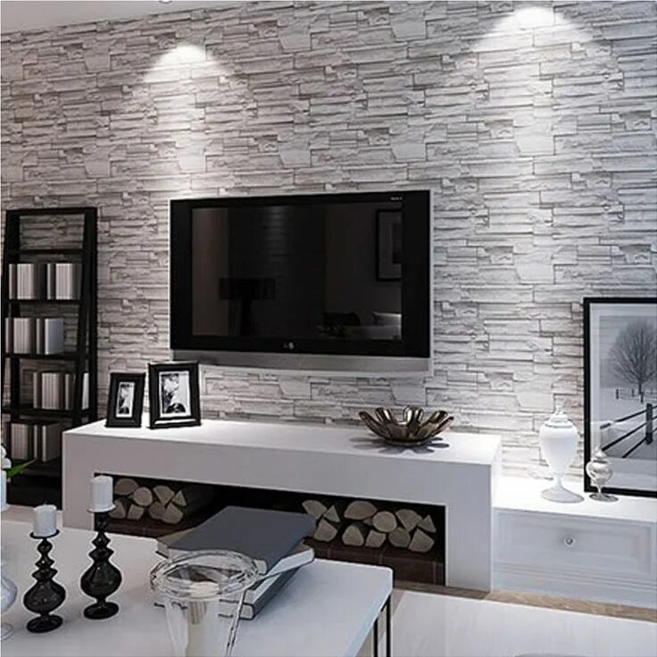 Кирпич в зале фото Modern style 3D wallpaper stone brick design background wall PVC wallpaper water