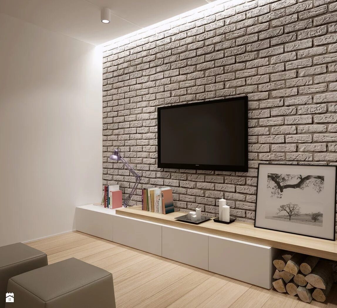 Кирпичики декоративные на стену фото в интерьере Pin on My home