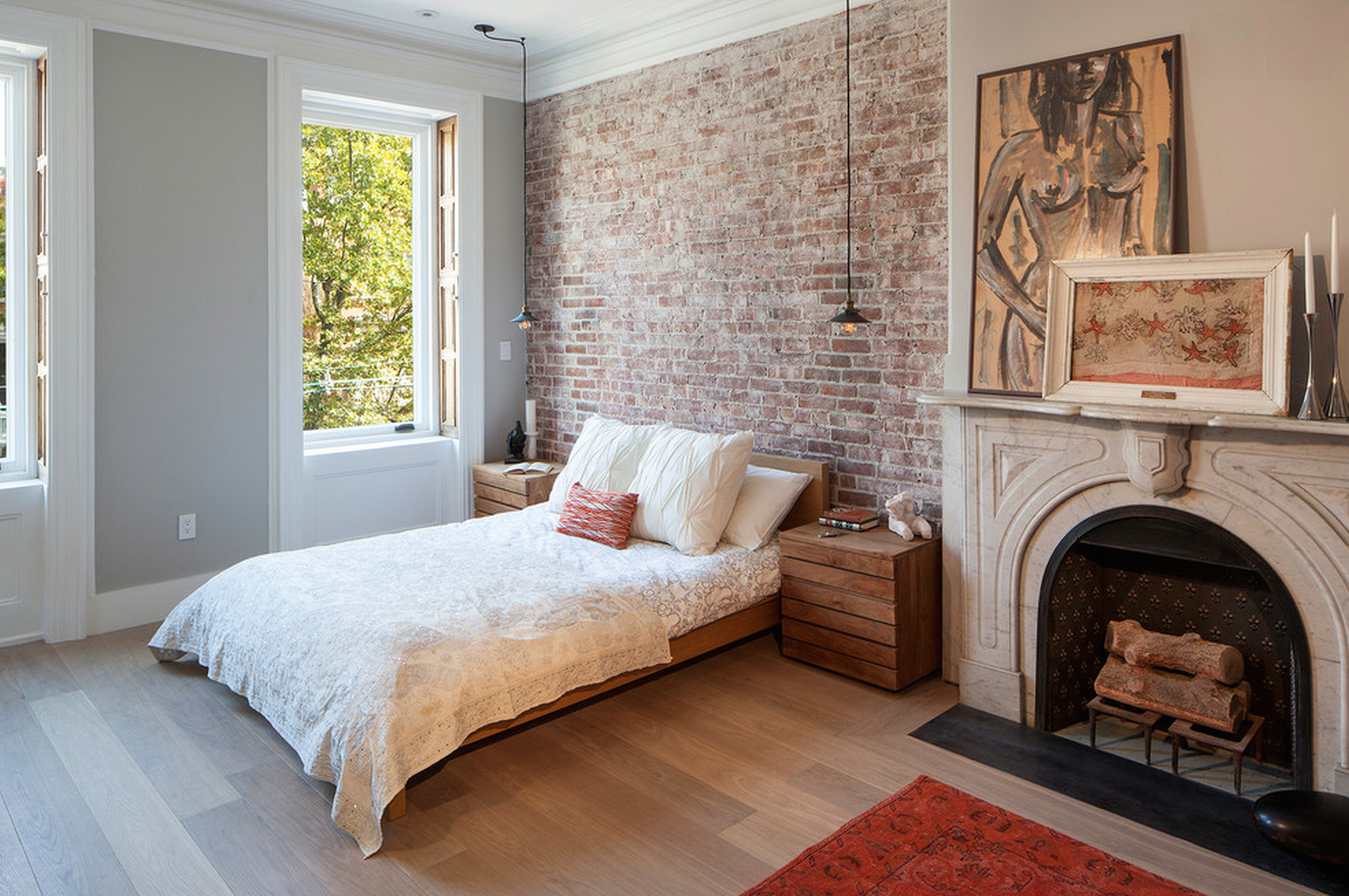 Кирпичная стена в интерьере цвет стен Everything here! Brick wall bedroom, Traditional bedroom design, Bedroom design
