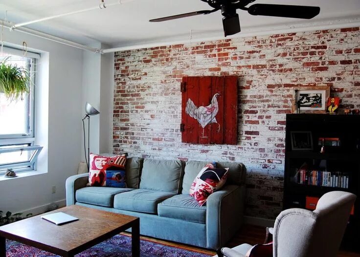 Кирпичная стена в интерьере цвет стен Выбеленный кирпич в гостиной Brick wall living room, Living room tiles, Small li