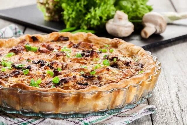 Киш с курицей фото Receta de quiche de verduras y pollo - Unareceta.com Recept Recepten, Lekker ete