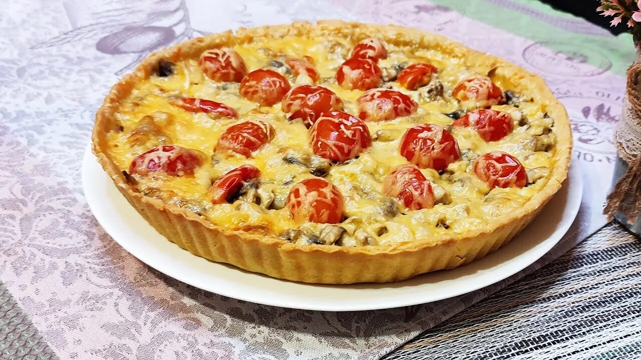 Киш с курицей и грибами фото Киш с курицей и грибами - YouTube