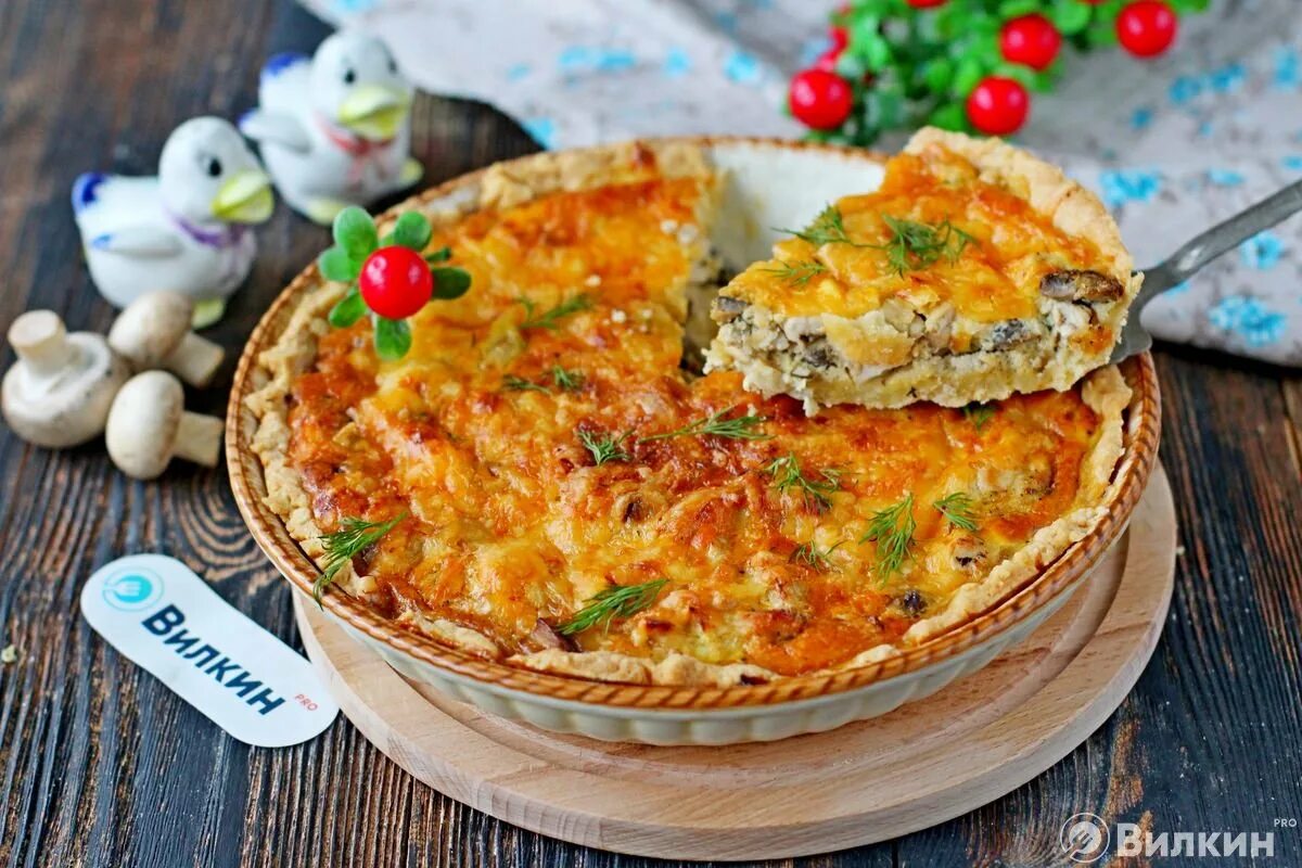Киш с курицей и грибами фото Лоранский пирог с курицей и грибами - рецепт с фото пошагово