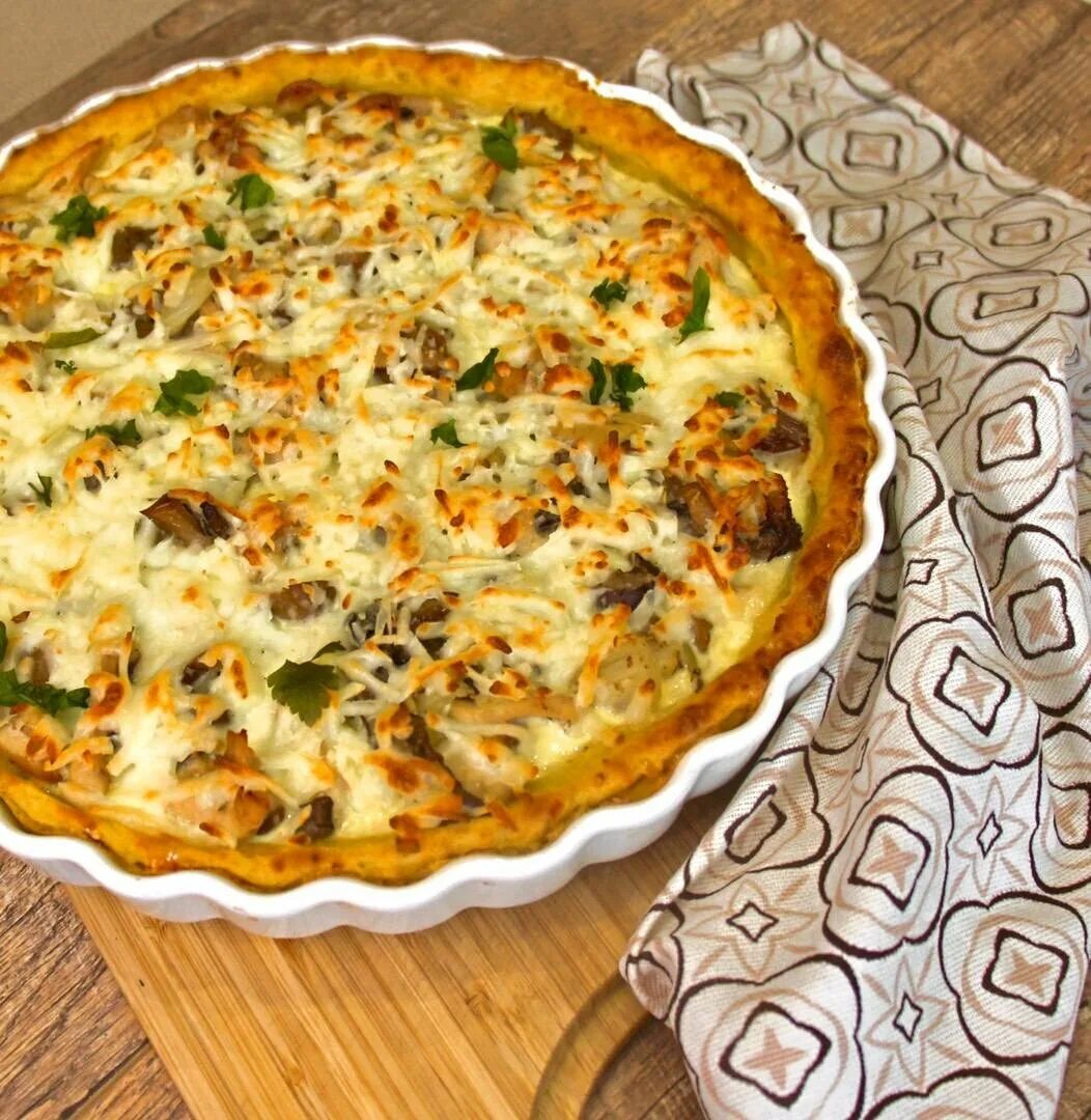 Киш с курицей и грибами фото Французский киш с курицей, грибами и сыром Овкусе.ру - Ежедневная готовка в радо