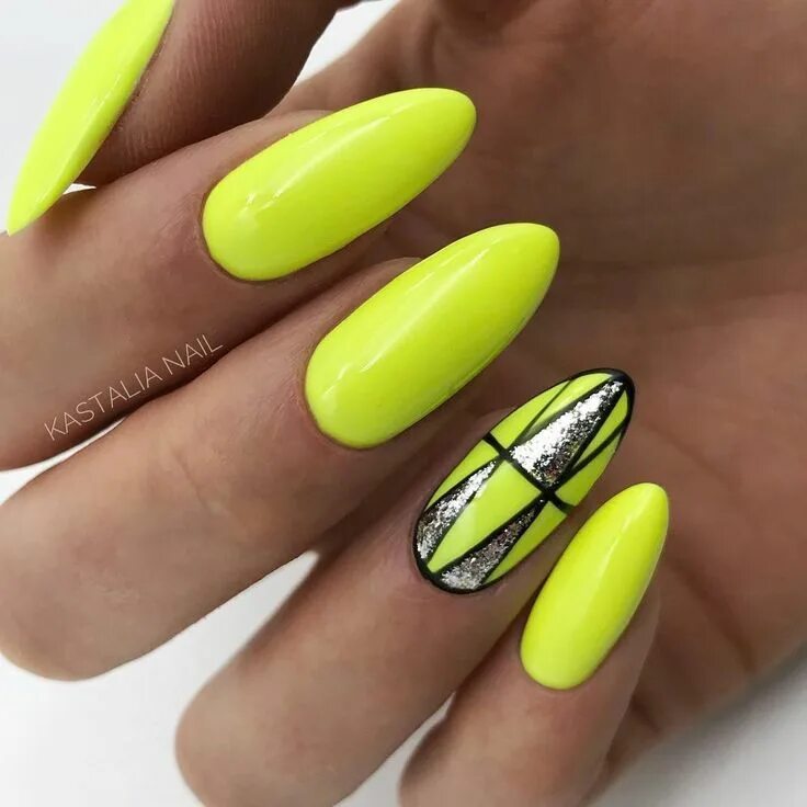 Кислотный маникюр миндаль Pin by Поля и Кристи Кристи on Дизайн ногтей Neon nails, Yellow nails, Almond ac