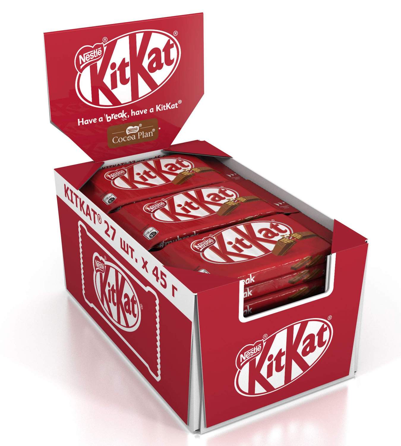 Кит кат шоколад фото Шоколад молочный Kit Kat с хрустящими вафлями 45 г 27 штук - отзывы покупателей 