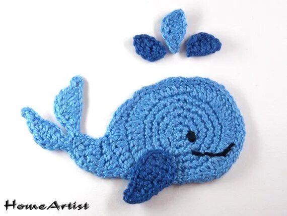 Кит вязаный крючком схемы Whale Crochet Applique Customize With Free Color Choice Parche Patch Sew-on Chil