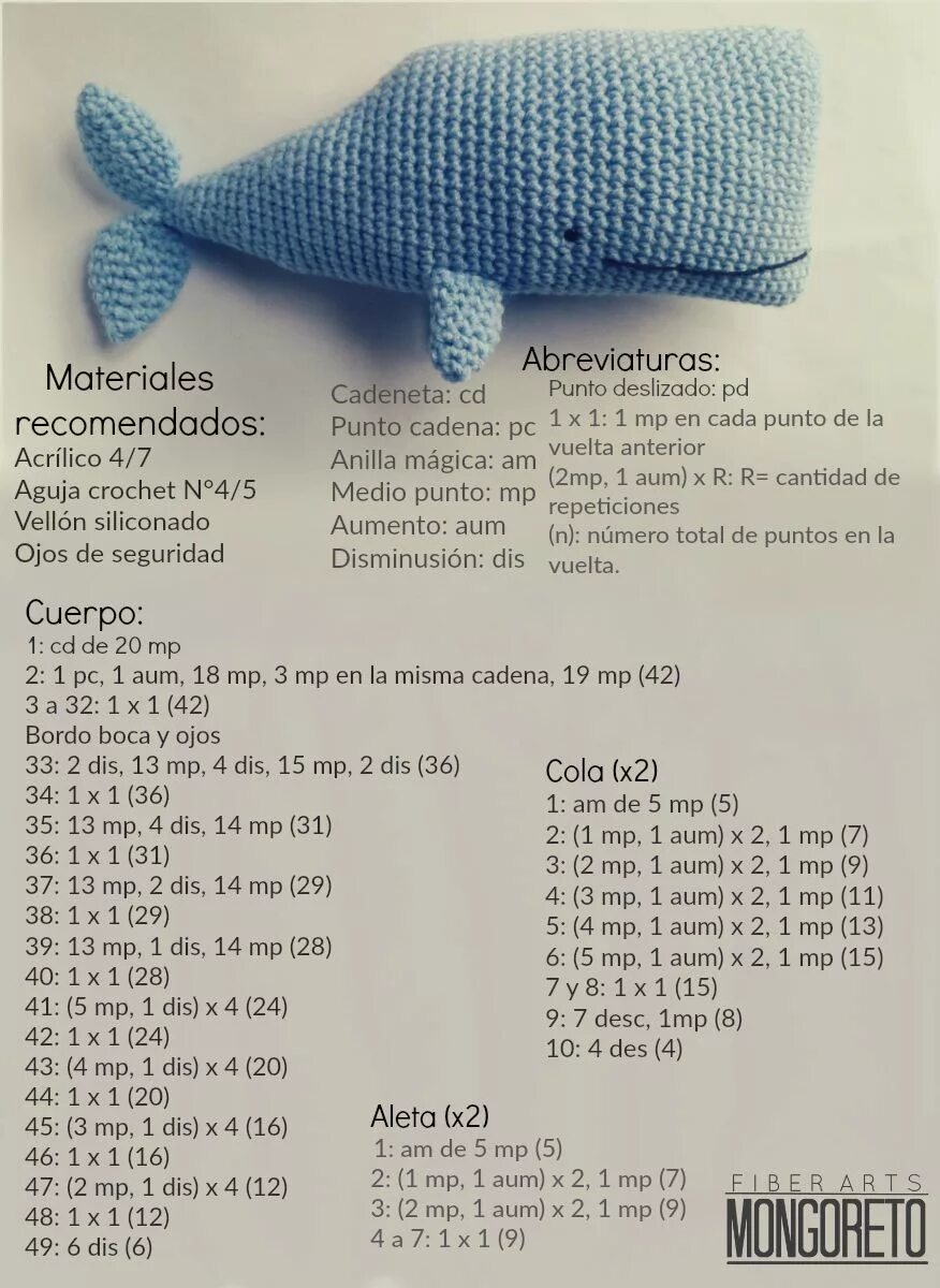 Кит вязаный крючком схемы Con motivo de celebrar los 10k de seguidores en Instagram , paso a regalar un mo