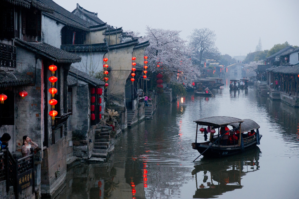 Китай фото с описанием Sakura in Xitang Architecture, Beautiful places, China travel