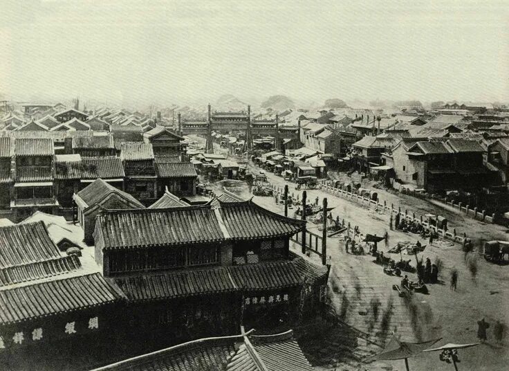 Китай город старые фото Street outside the the Beijing wall, 1865.