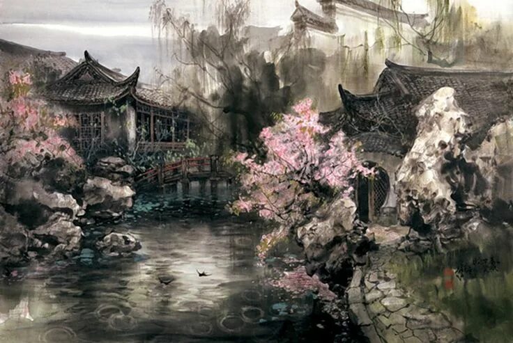 Китайская живопись маслом на холсте фото Zhao Wu Chao Pinturas de paisajes, Pintura japonesa, Bellas artes