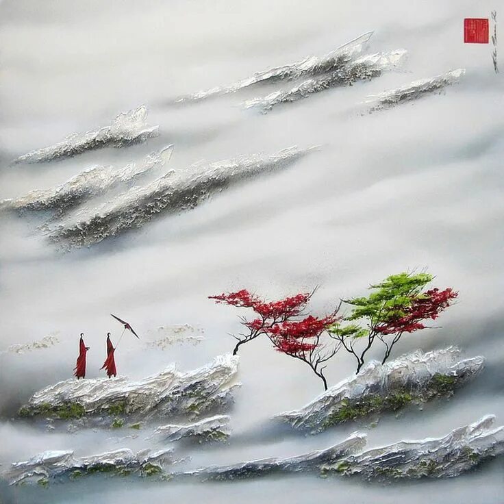 Китайская живопись маслом на холсте фото Art-and-Dream Beaupre, Japanese art, Canadian painters