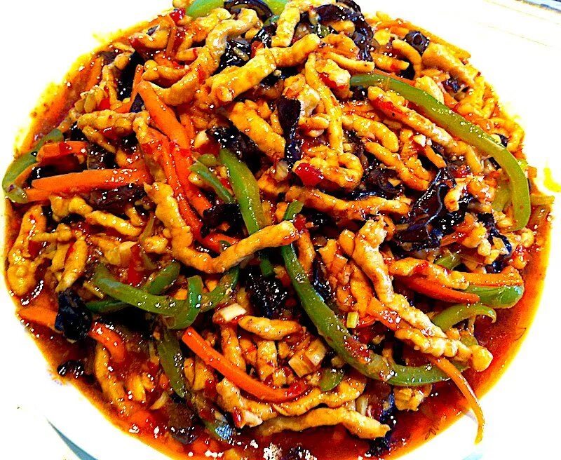 Китайские блюда рецепты с фото пошагово The Hirshon Sichuan Shredded Pork in Hot Garlic Sauce -鱼 香 肉 丝 Shredded pork rec