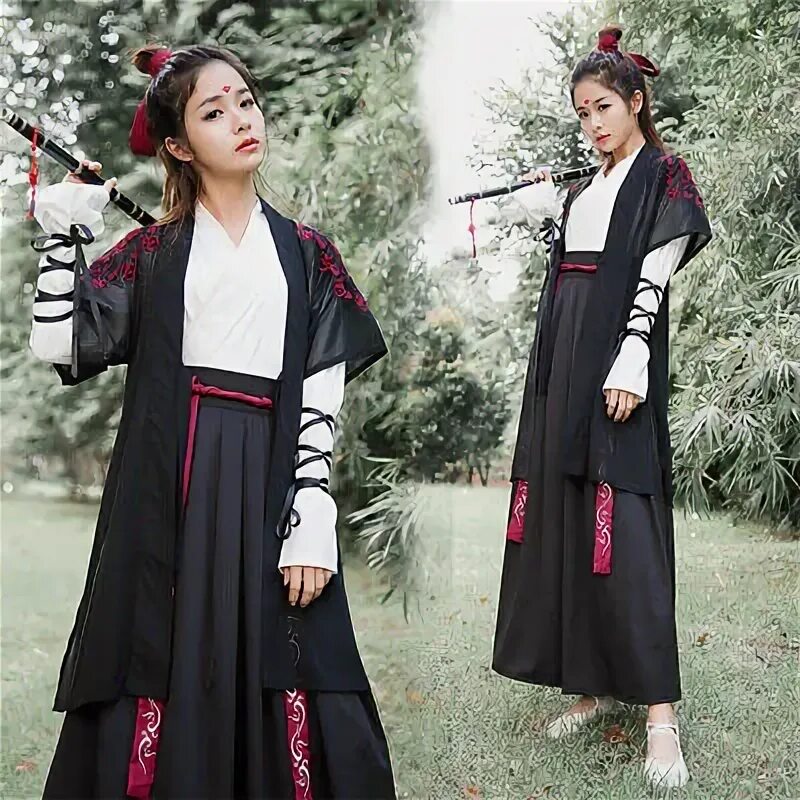 Китайские одежды фото Women WuXia Sword Hanfu Daily Dress HanElement Chinese Style Performance Costume