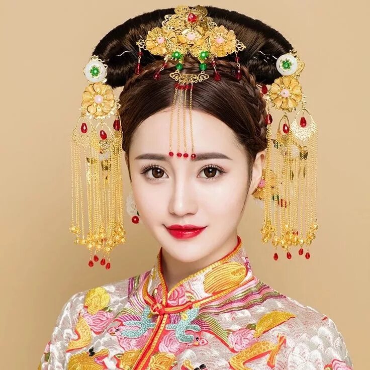 Китайские прически Pin by 向 晚 on Chinese bride Asian hair accessories, Chinese beauty, Chinese hair