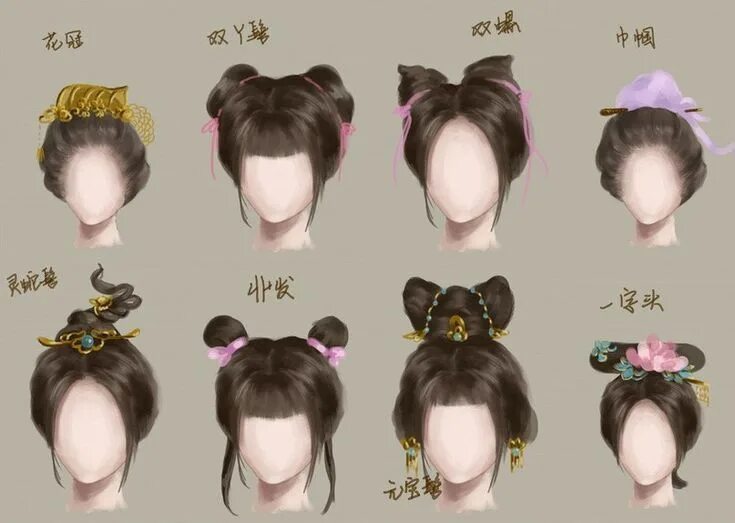 Китайские прически Pin by Andramonika on Drawing Korean hairstyle, Stylish hair, Easy hairstyles fo