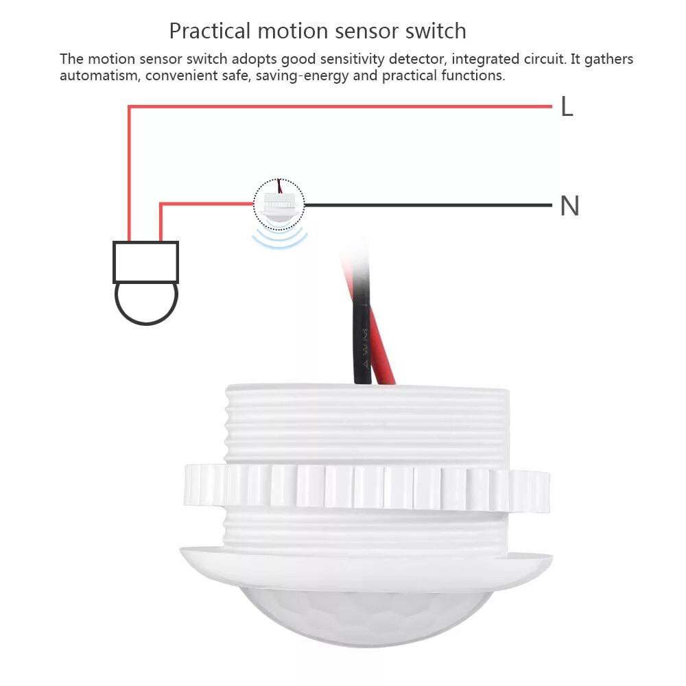 Китайский датчик движения схема подключения New Lamp Pir Motion Sensor Light Switch Ir Infrared Body Induction 220v Controll