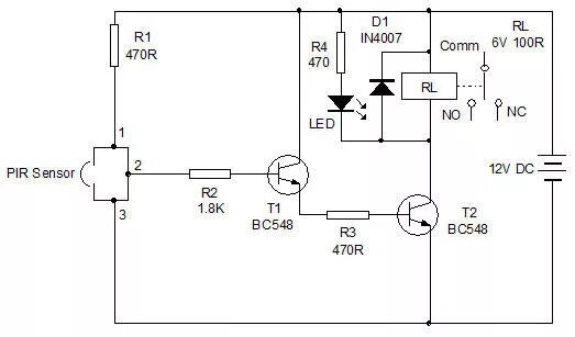 Китайский датчик движения схема подключения PIR Sensor based Alarm
