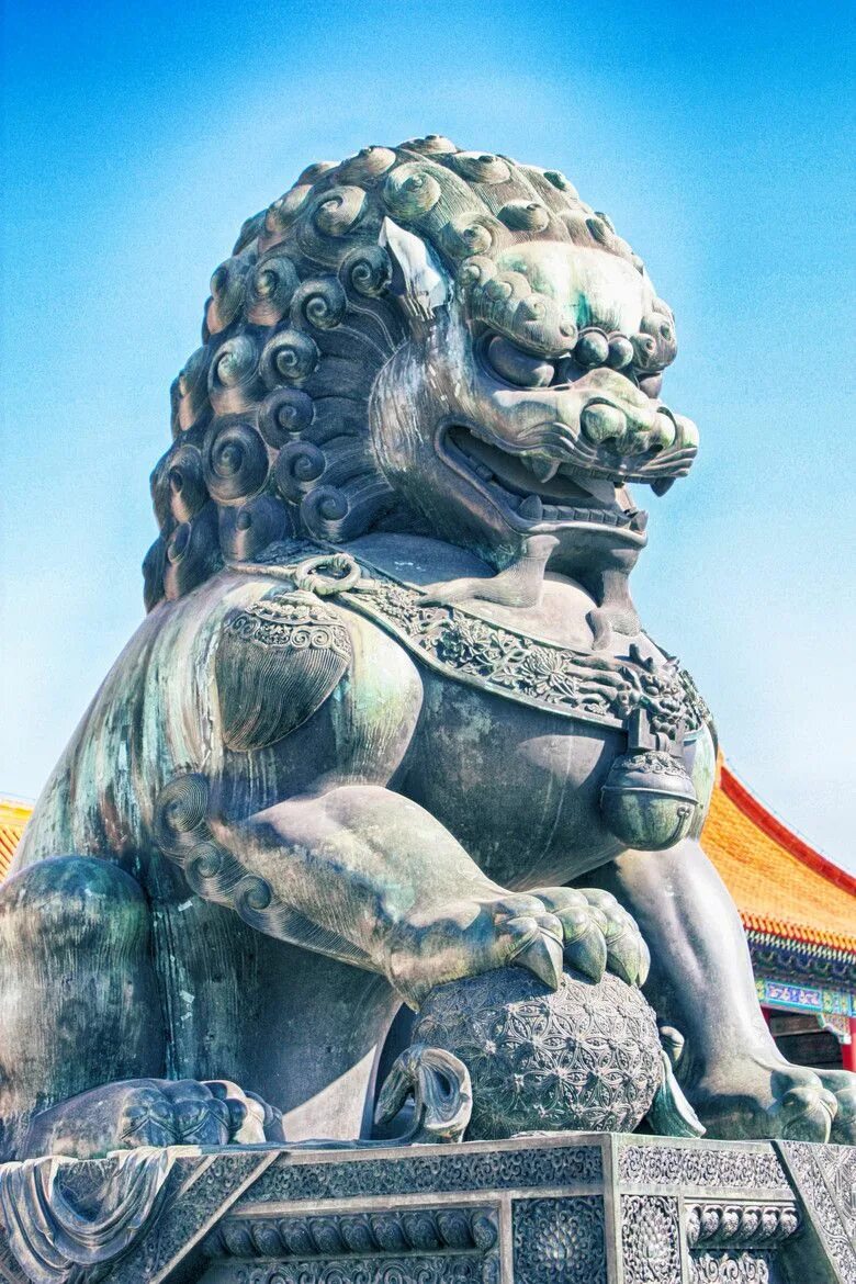 Китайский лев фото Beijing - Guardian lions Foo dog tattoo, Guardian lion, Foo dog