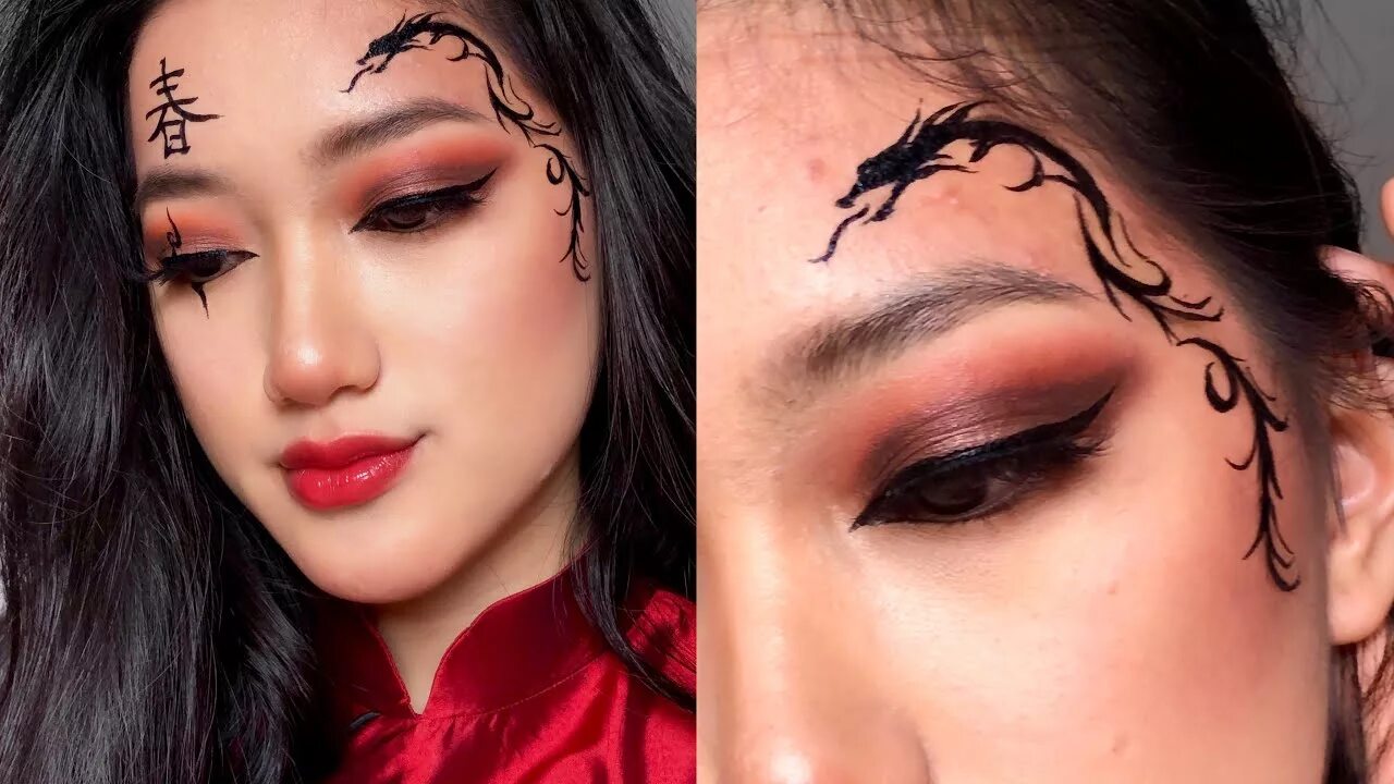 Китайский макияж пошагово Chinese Dragon Makeup Tutorial - YouTube